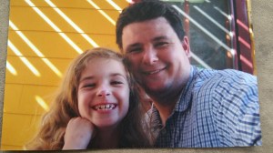 On my 31st (?) birthday, Lauren and I walked around Gettysburg. She did ride on my shoulders the last 2 miles. We rewarded ourselves with ice cream. This is an old school selfie -- taken with an actual camera.